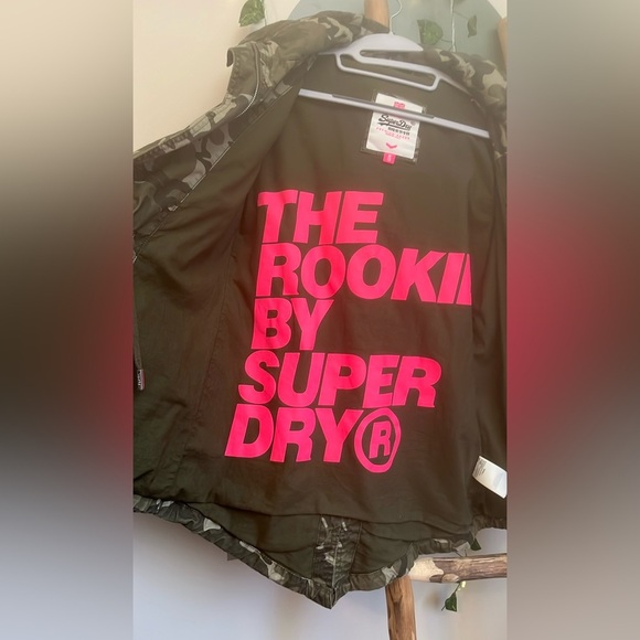 SUPERDRY THE ROOKIE MILITARY JACKET PARKA CAMOUFLAGE ADJUSTABLE GREEN XS - Picture 7 of 17